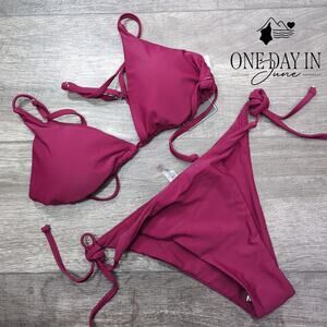 Zaful Adjustable Triangle Tie Side Bikini Swimsuit Size M